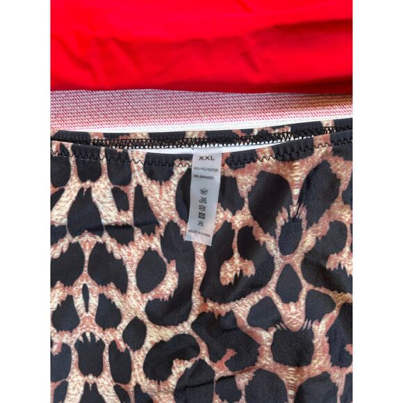 NWOT Red Halter Tankini with Leopard Bottoms - Size XXL - Picture 7 of 7